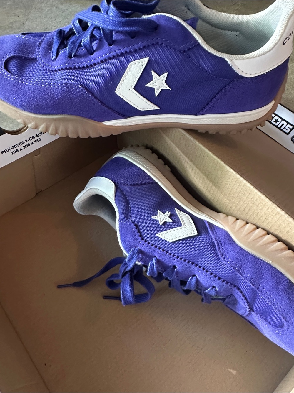 Converse Purple and White Low-Top Athletic Sneakers